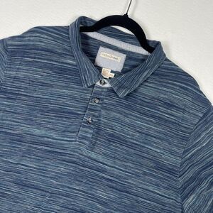 Carbon 2 Cobalt Polo Shirt Mens XXL Blue Space Dye Stripe Short Sleeve Cotton